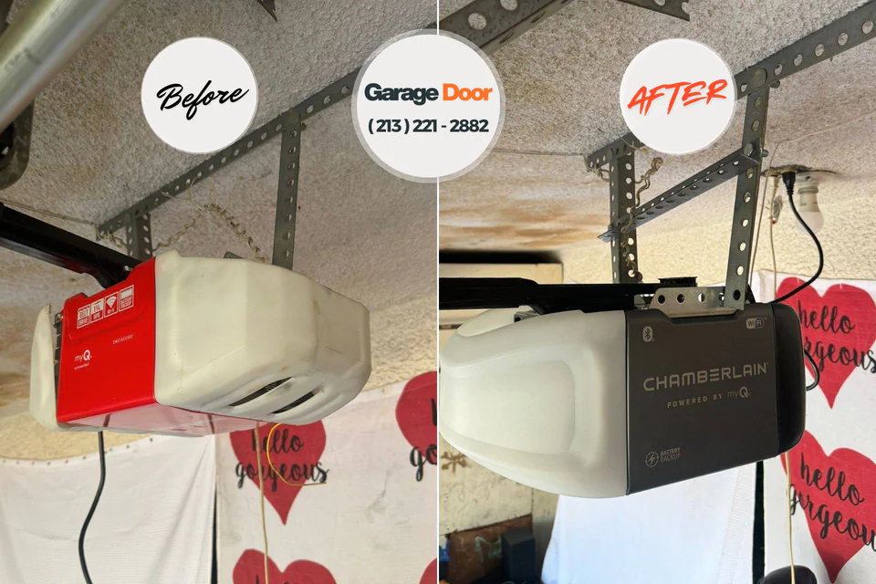 Before and after: garage door repair Lavalette, WV